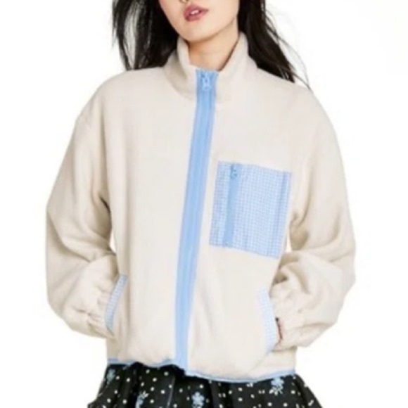 (XXS)- Sandy Liang x Target gingham pocket sherpa jacket‎ - Picture 1 of 10